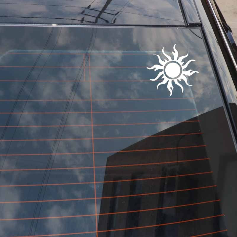 13.7CM*13.7CM Vinyl Decal Sun Beam Star Inscription India Buddhism Black/Silver C3-1508