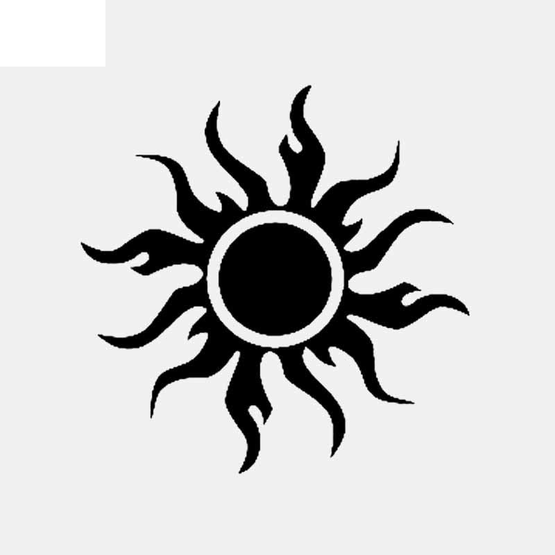 13.7CM*13.7CM Vinyl Decal Sun Beam Star Inscription India Buddhism Black/Silver C3-1508