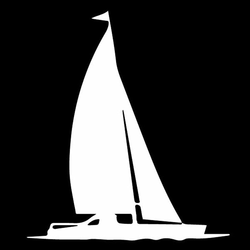 13CM*14.7CM Ordinary Ship River Simple Boat Sail Shadow Vinly Decal Car Sticker Nice Black/Silver C27-0483