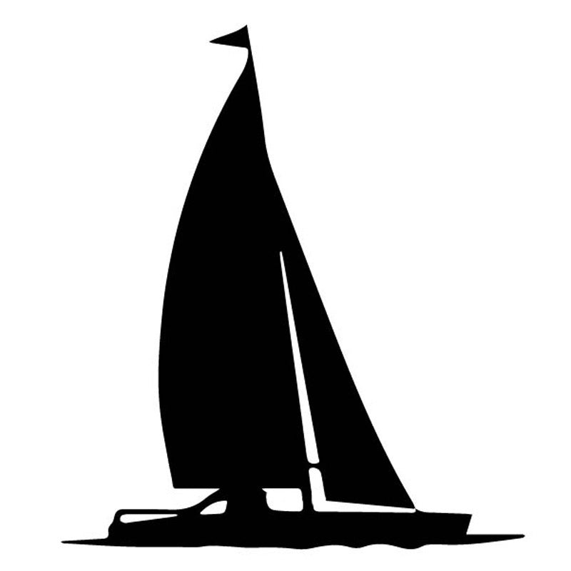 13CM*14.7CM Ordinary Ship River Simple Boat Sail Shadow Vinly Decal Car Sticker Nice Black/Silver C27-0483