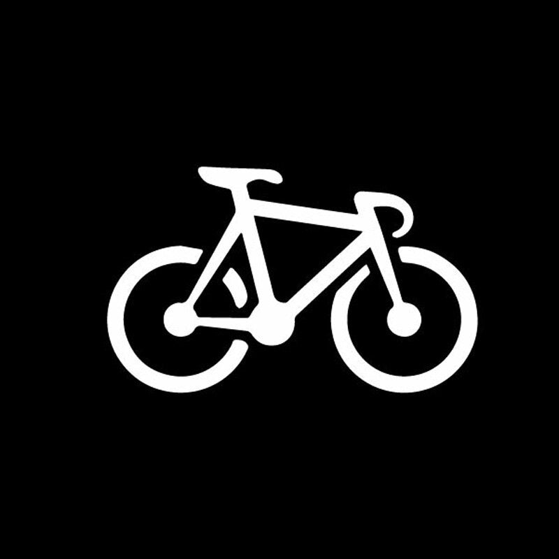 14CM*8.5CM Nice Brief Strokes Bicycle Walk Instead Cartoon Vinly Decal Lovely Decor Car Sticker Black/Silver C27-0637
