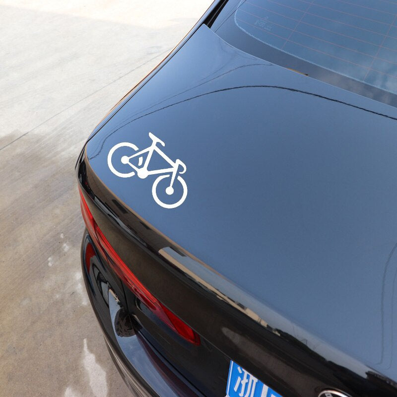 14CM*8.5CM Nice Brief Strokes Bicycle Walk Instead Cartoon Vinly Decal Lovely Decor Car Sticker Black/Silver C27-0637