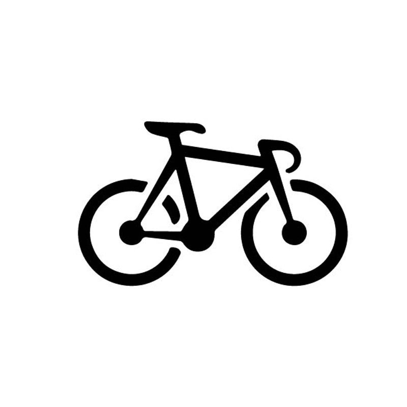 14CM*8.5CM Nice Brief Strokes Bicycle Walk Instead Cartoon Vinly Decal Lovely Decor Car Sticker Black/Silver C27-0637