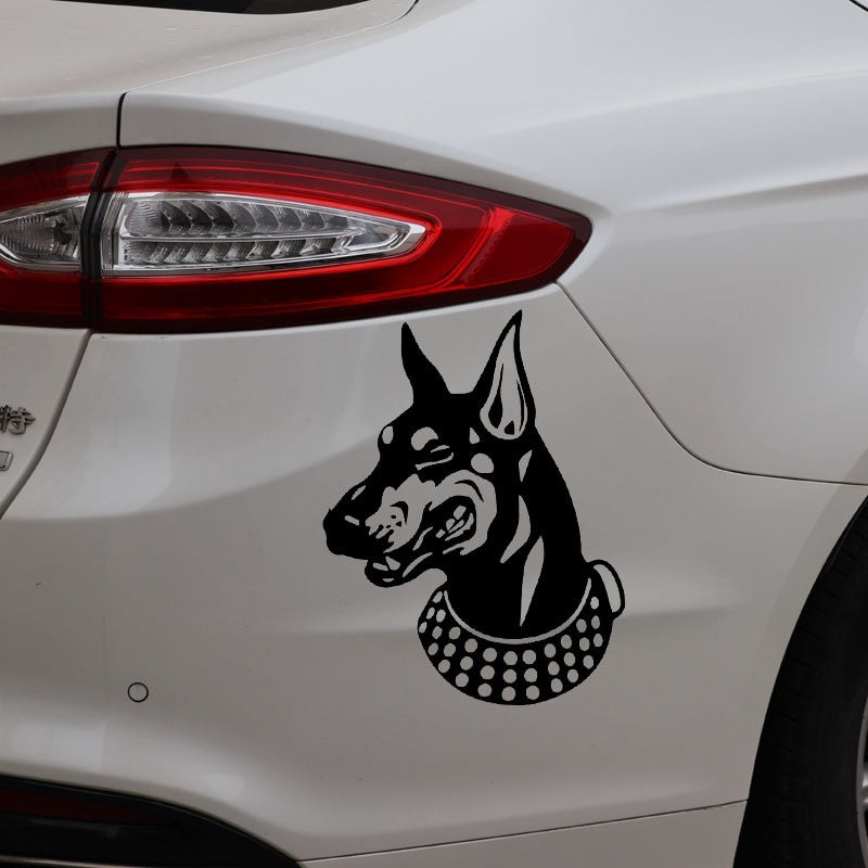 12.9X16.9CM Doberman Head Large Dog Vinyl Decal Car Sticker Funny Animal Black/Silver C24-1432