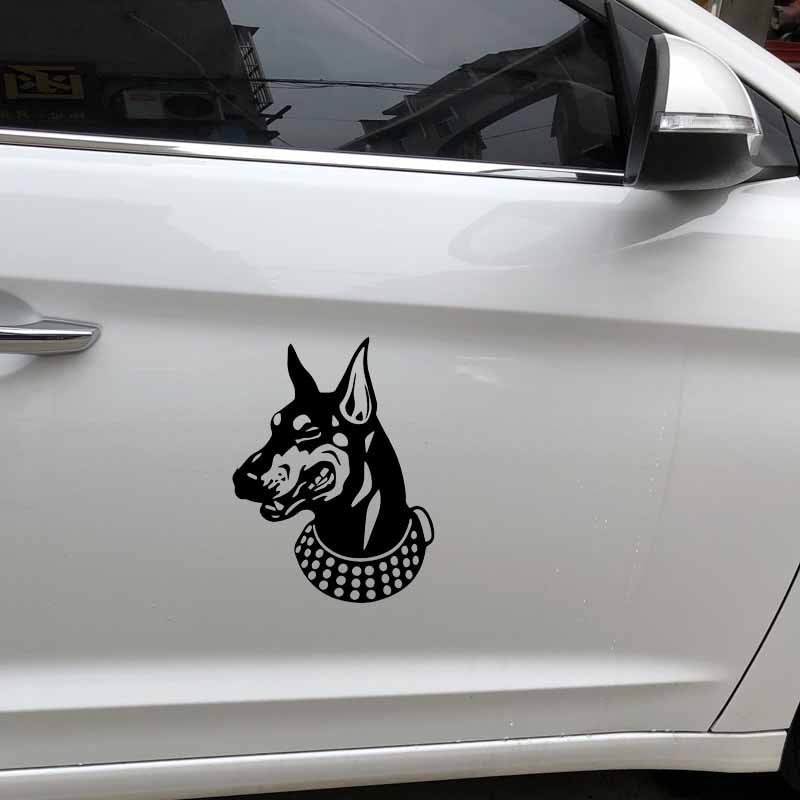 12.9X16.9CM Doberman Head Large Dog Vinyl Decal Car Sticker Funny Animal Black/Silver C24-1432