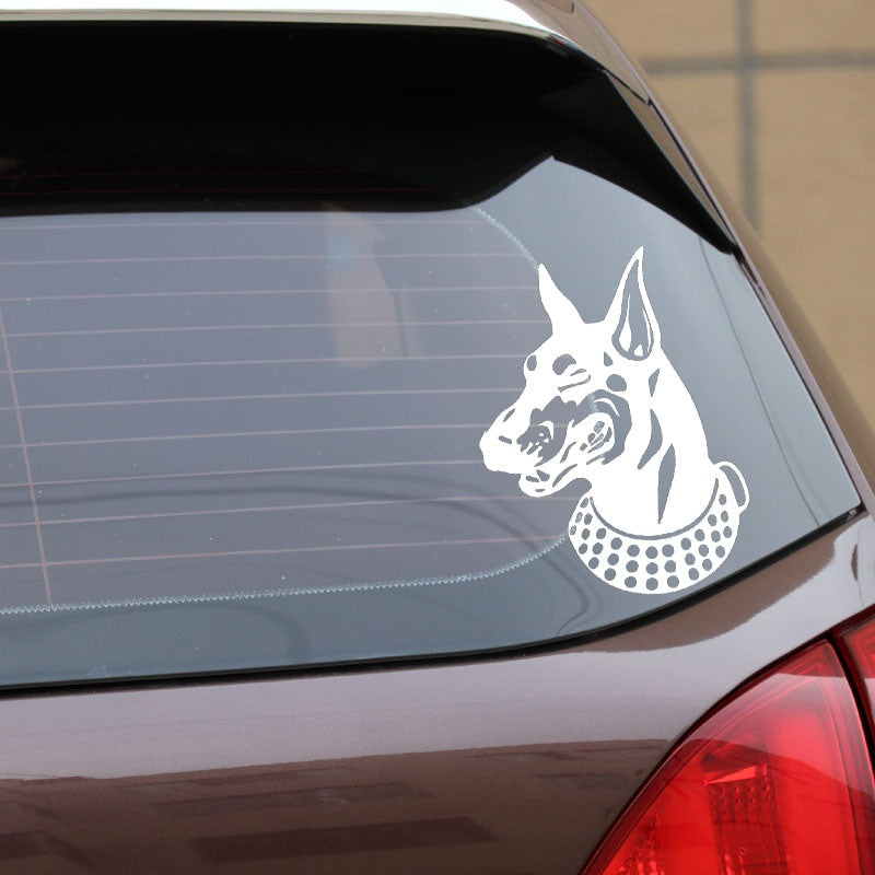 12.9X16.9CM Doberman Head Large Dog Vinyl Decal Car Sticker Funny Animal Black/Silver C24-1432
