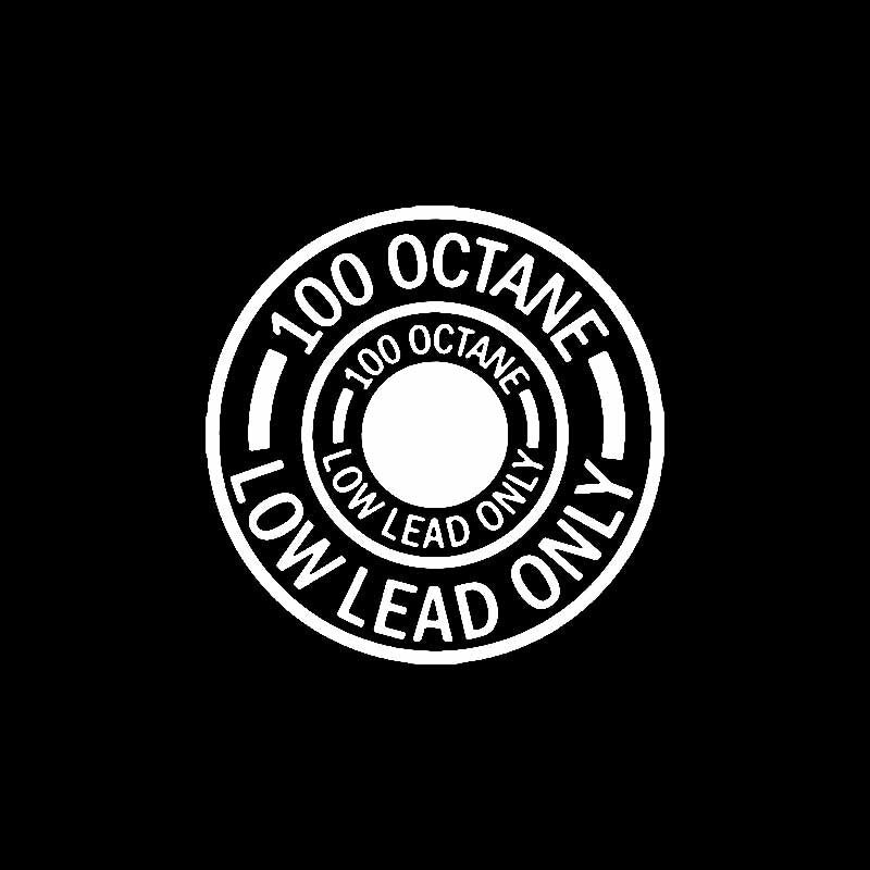 14.7CM*14.7CM 100 OCTANE LOW LEAD ONLY Vinyl Decal Car Sticker Fuel Black/Silver C3-0800