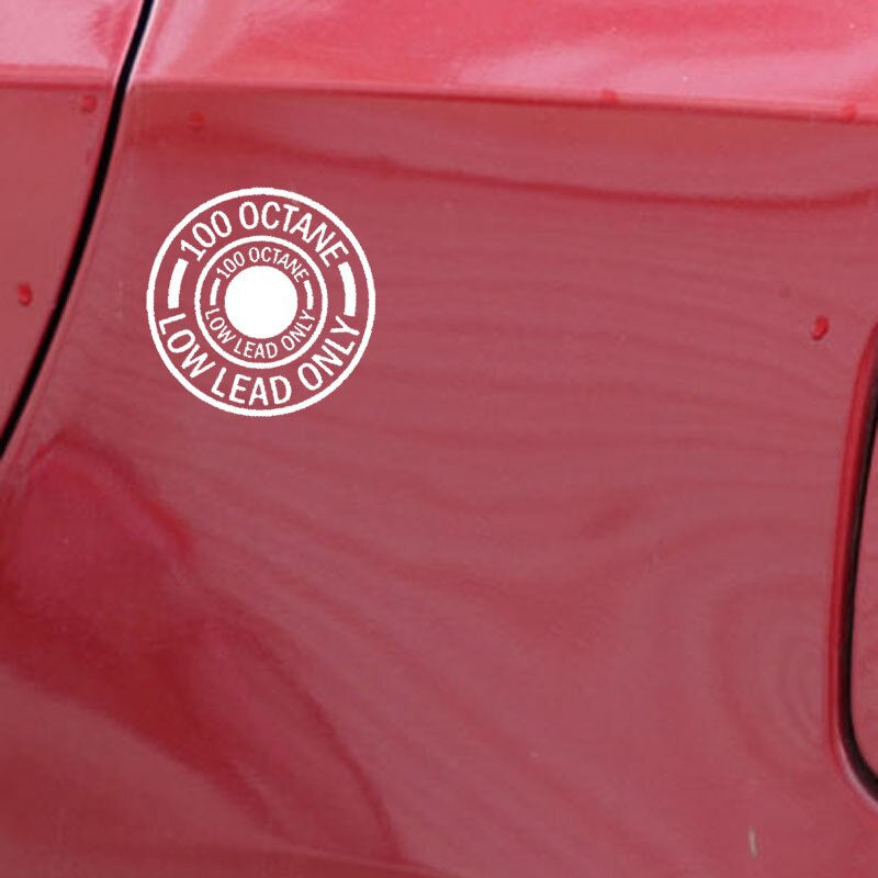 14.7CM*14.7CM 100 OCTANE LOW LEAD ONLY Vinyl Decal Car Sticker Fuel Black/Silver C3-0800