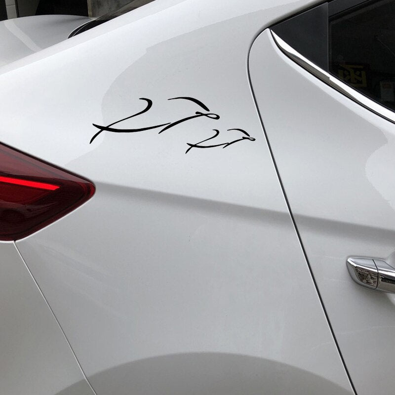 6CM*16.3CM Creative Fun Simple Dolphin Home Decal Car Personality Car Stickers Black/Silver C30-0168