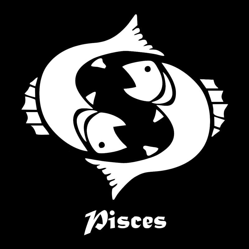 14.8CM*15.8CM Car Sticker Decal Zodiac Astrological Astrology Fish Pisces Art Decor Vinyl Black/Silver C24-0510