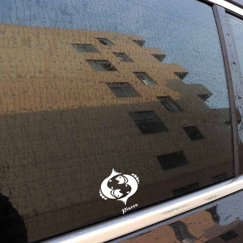 14.8CM*15.8CM Car Sticker Decal Zodiac Astrological Astrology Fish Pisces Art Decor Vinyl Black/Silver C24-0510