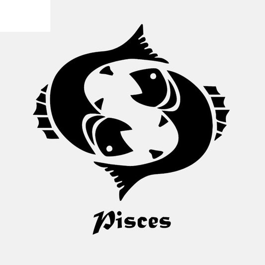14.8CM*15.8CM Car Sticker Decal Zodiac Astrological Astrology Fish Pisces Art Decor Vinyl Black/Silver C24-0510