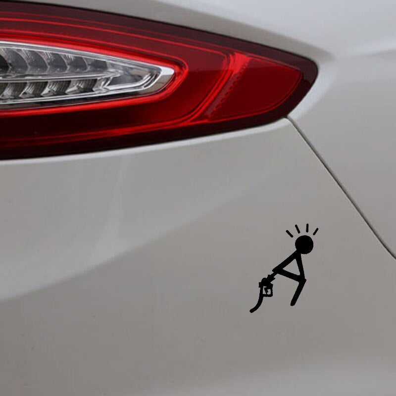 12.4CM*11.3CM Vinyl Decal Car Sticker Funny Fuel Petrol Drift Black/Silver C3-0788