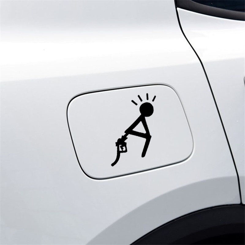 12.4CM*11.3CM Vinyl Decal Car Sticker Funny Fuel Petrol Drift Black/Silver C3-0788