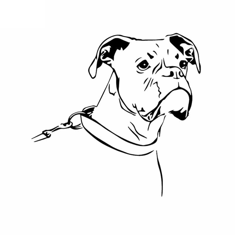 15.6X15.2CM Cartoon Boxer Dog Funny Car Sticker Pet Animals Vinyl Decal Black/Silver C24-1124