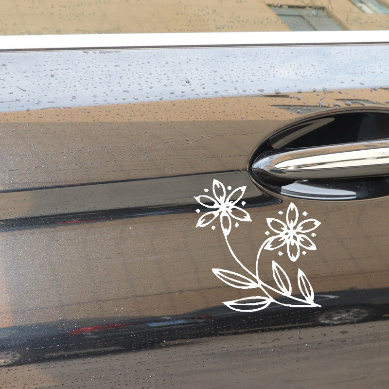 14.7CM*15.1CM Creativity Of Flower Hollow Out Decoration Car Sticker Vinyl Decal Black/Silver C23-1106
