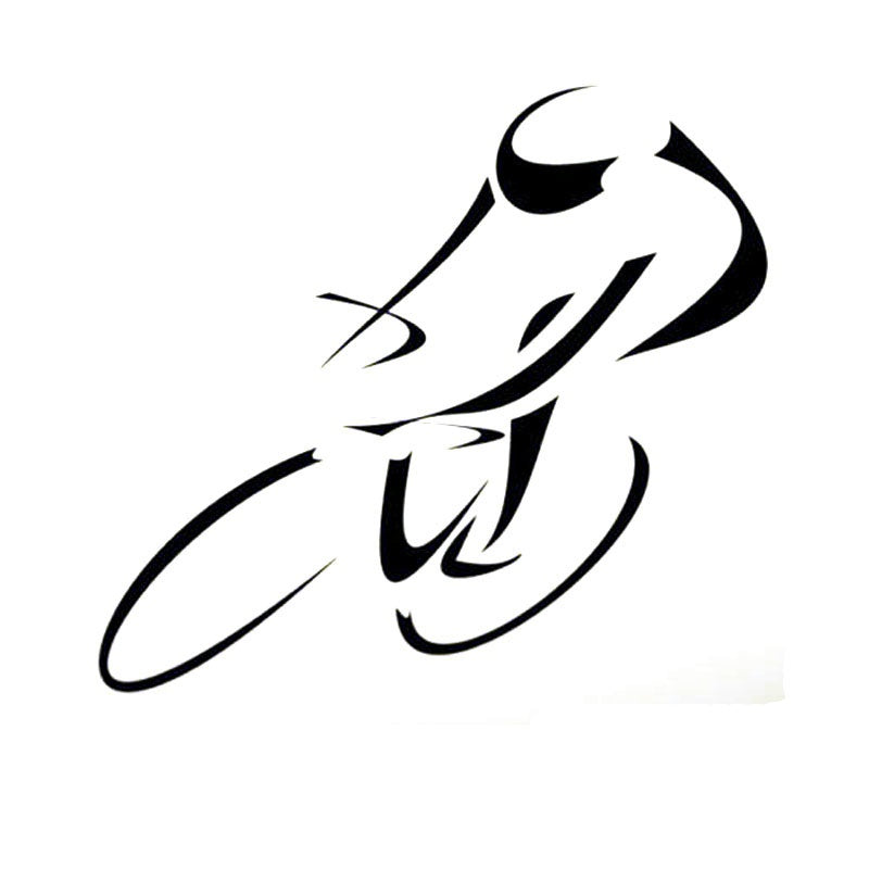 12.6CM*11.5CM Cyclist Silhouette Black/Silver Car Stickers Fashion Vinyl S9-0105