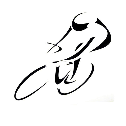 12.6CM*11.5CM Cyclist Silhouette Black/Silver Car Stickers Fashion Vinyl S9-0105