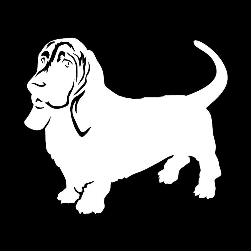 14.9X13CM Basset Hound Vinyl Decal Art Decorative Animal Dog Car Sticker Decor Black/Silver C24-1481