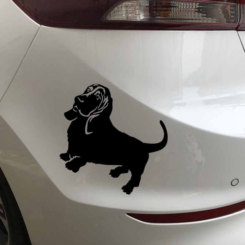 14.9X13CM Basset Hound Vinyl Decal Art Decorative Animal Dog Car Sticker Decor Black/Silver C24-1481