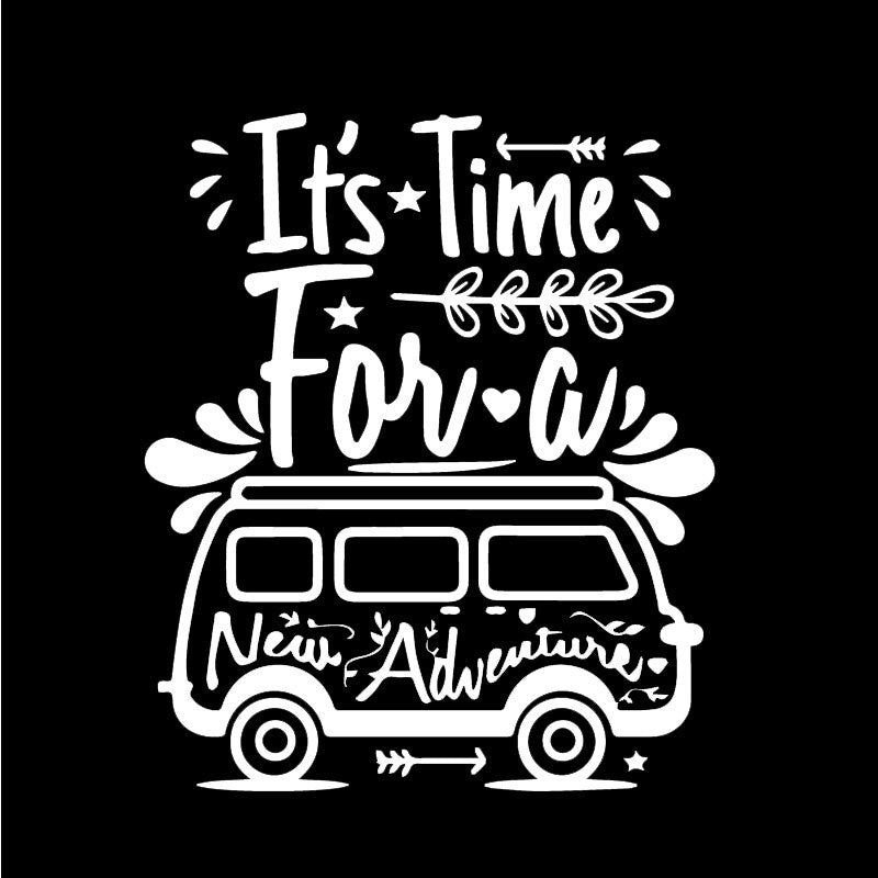 17CM*14.3CM Family Car Travel Adventure Pattern Decal Fashion Car Stickers Black/Silver C30-0455