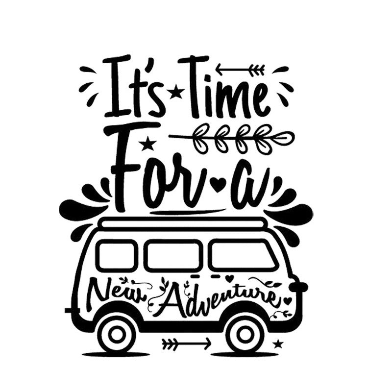 17CM*14.3CM Family Car Travel Adventure Pattern Decal Fashion Car Stickers Black/Silver C30-0455