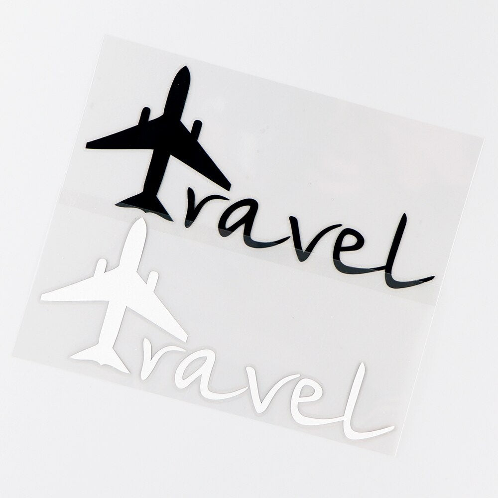 15.8×6.4CM Travel Aircraft High Quality Car Stickers Airplane Vinyl Decal Body Decoration Black / Silver 10A-0649
