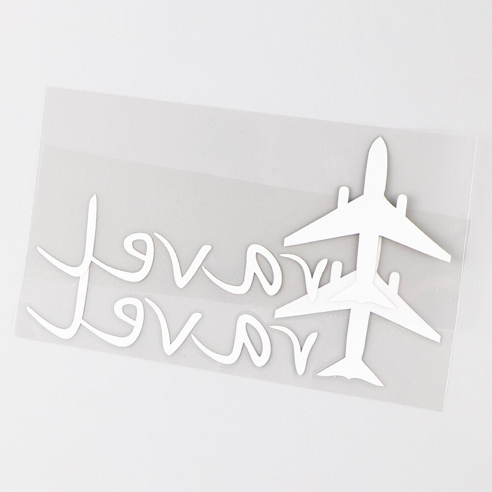 15.8×6.4CM Travel Aircraft High Quality Car Stickers Airplane Vinyl Decal Body Decoration Black / Silver 10A-0649