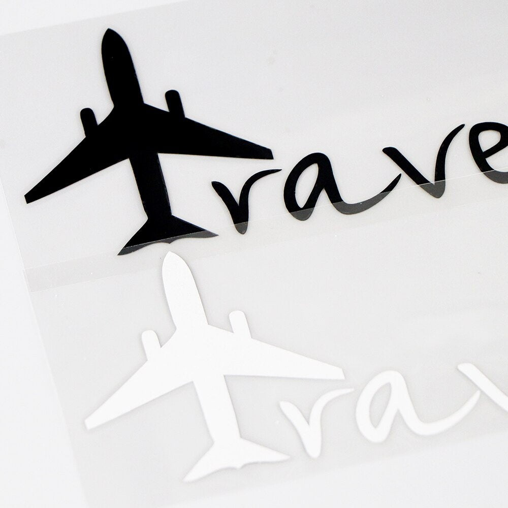 15.8×6.4CM Travel Aircraft High Quality Car Stickers Airplane Vinyl Decal Body Decoration Black / Silver 10A-0649