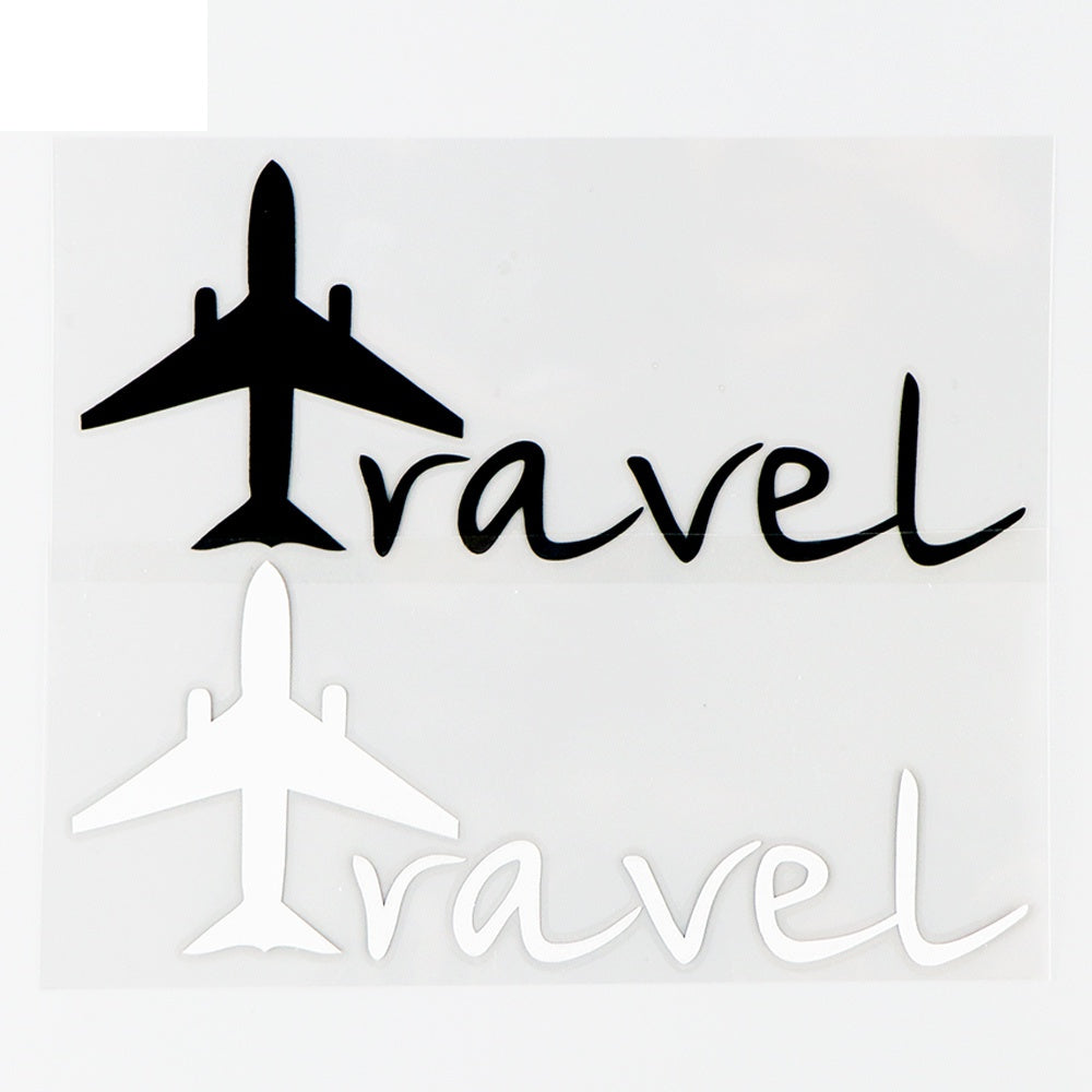 15.8×6.4CM Travel Aircraft High Quality Car Stickers Airplane Vinyl Decal Body Decoration Black / Silver 10A-0649