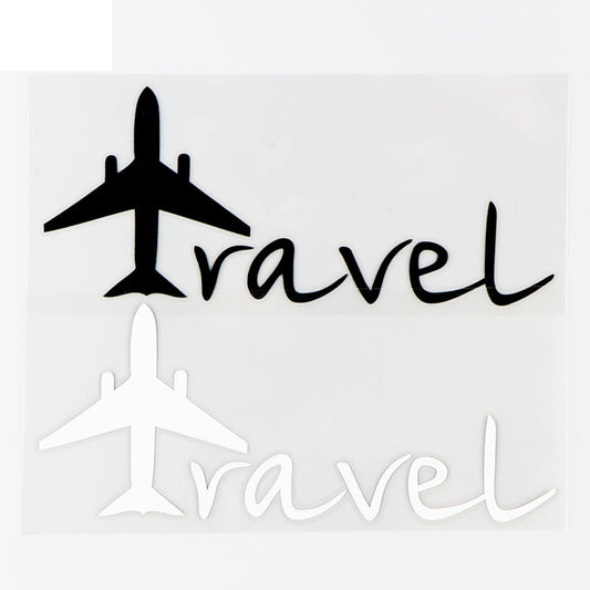 15.8×6.4CM Travel Aircraft High Quality Car Stickers Airplane Vinyl Decal Body Decoration Black / Silver 10A-0649
