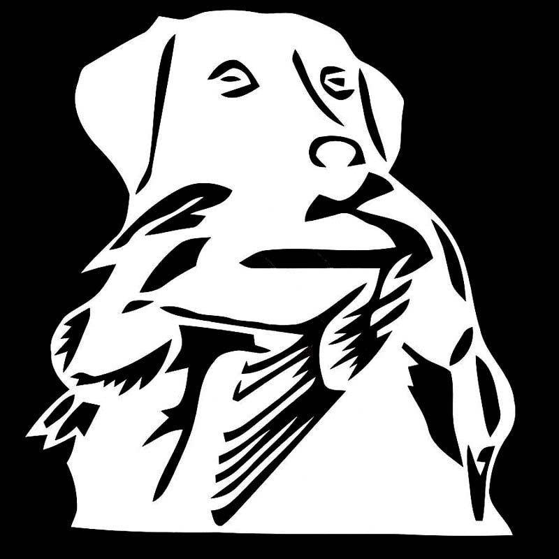 13.6cm*14.6cm Duck Hunt Labrador Dog Car Stickers Creative Vinyl Decal Car-Styling Truck Accessories Black/Silver S6-3332