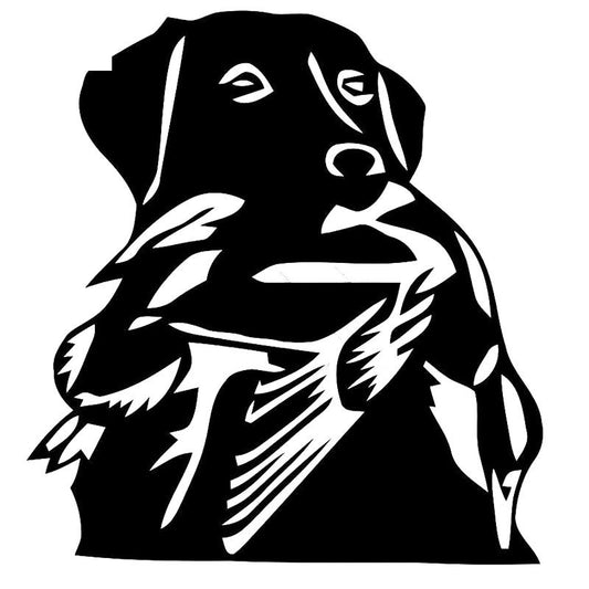 13.6cm*14.6cm Duck Hunt Labrador Dog Car Stickers Creative Vinyl Decal Car-Styling Truck Accessories Black/Silver S6-3332