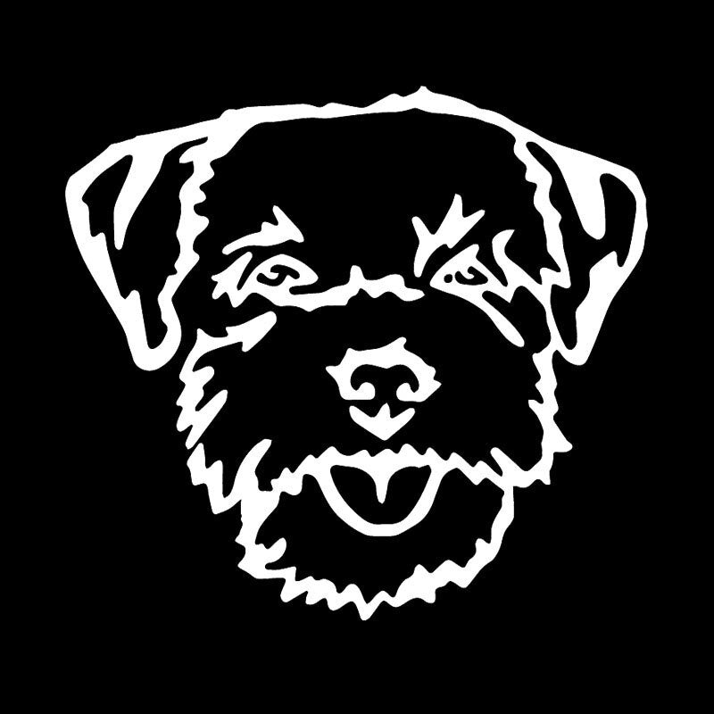 14.6X13.4CM Border Terrier Dog Car Sticker Vinyl Decal Car Window Decor Black/Silver C24-1349