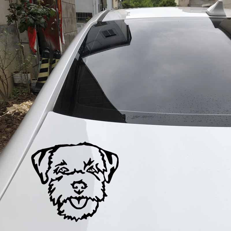 14.6X13.4CM Border Terrier Dog Car Sticker Vinyl Decal Car Window Decor Black/Silver C24-1349