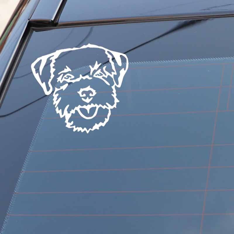 14.6X13.4CM Border Terrier Dog Car Sticker Vinyl Decal Car Window Decor Black/Silver C24-1349