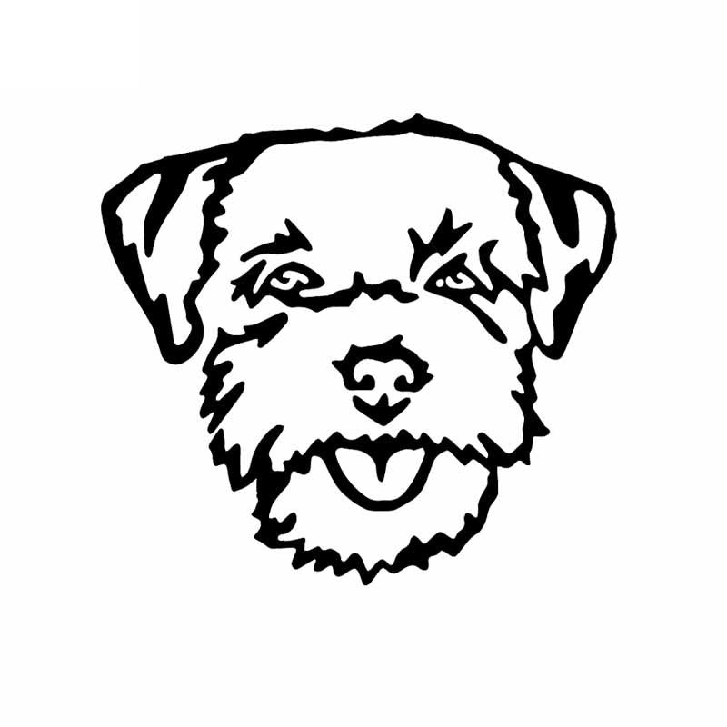 14.6X13.4CM Border Terrier Dog Car Sticker Vinyl Decal Car Window Decor Black/Silver C24-1349