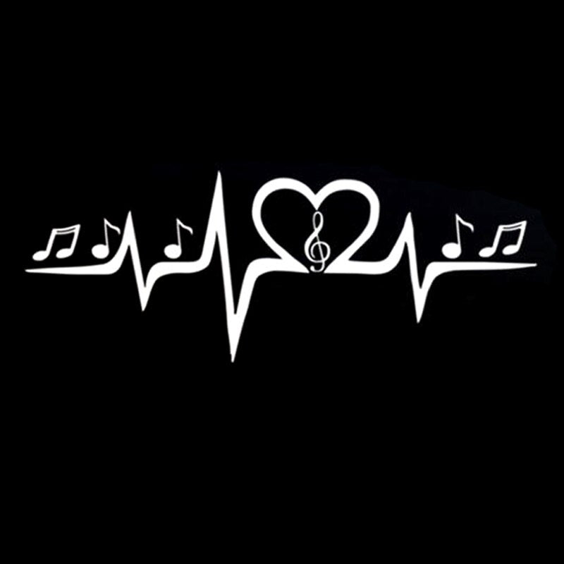 18CM*6.7CM Creative Heartbeat Line With Music Vinyl Decal Car Sticker S9-0735