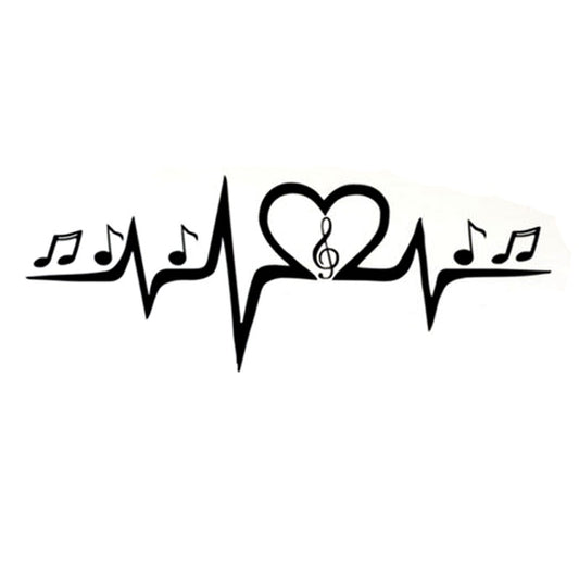 18CM*6.7CM Creative Heartbeat Line With Music Vinyl Decal Car Sticker S9-0735