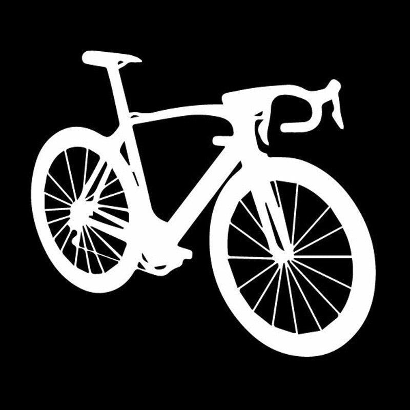 15.1CM*13.4CM Interesting Sport Riding Bike Delicate Bicycle Vinly Decal Nice Decor Car Sticker Black/Silver C27-0857