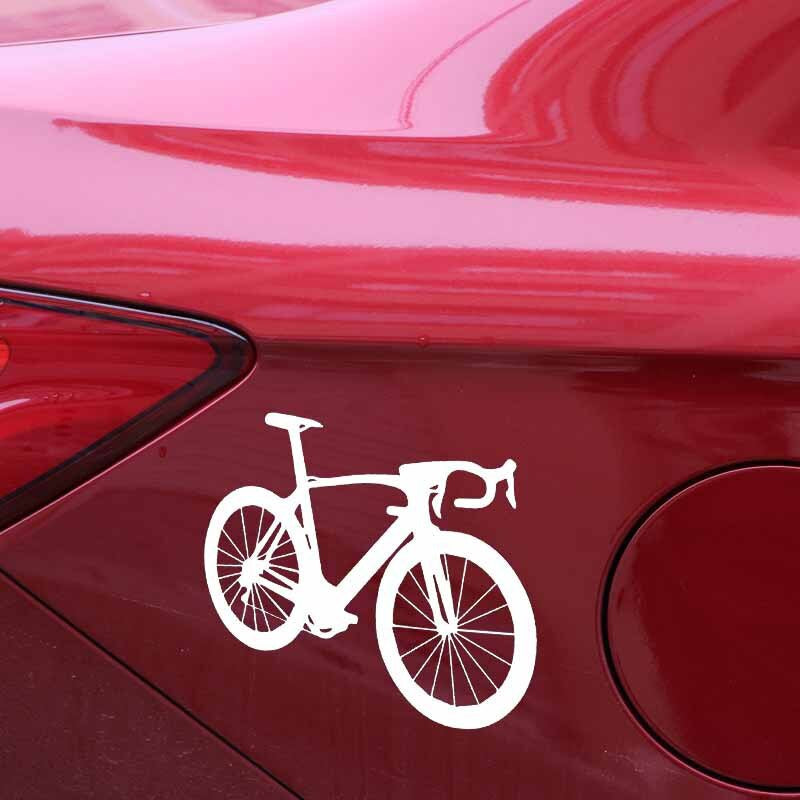 15.1CM*13.4CM Interesting Sport Riding Bike Delicate Bicycle Vinly Decal Nice Decor Car Sticker Black/Silver C27-0857