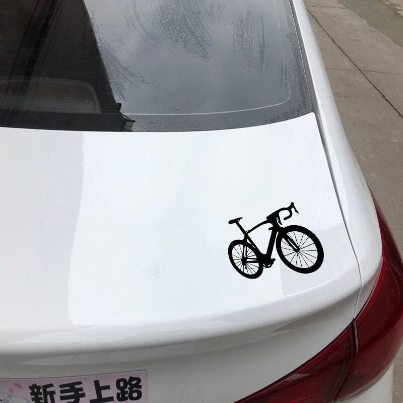 15.1CM*13.4CM Interesting Sport Riding Bike Delicate Bicycle Vinly Decal Nice Decor Car Sticker Black/Silver C27-0857