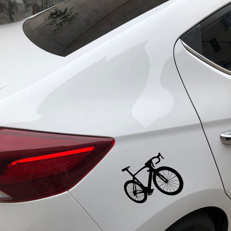 15.1CM*13.4CM Interesting Sport Riding Bike Delicate Bicycle Vinly Decal Nice Decor Car Sticker Black/Silver C27-0857