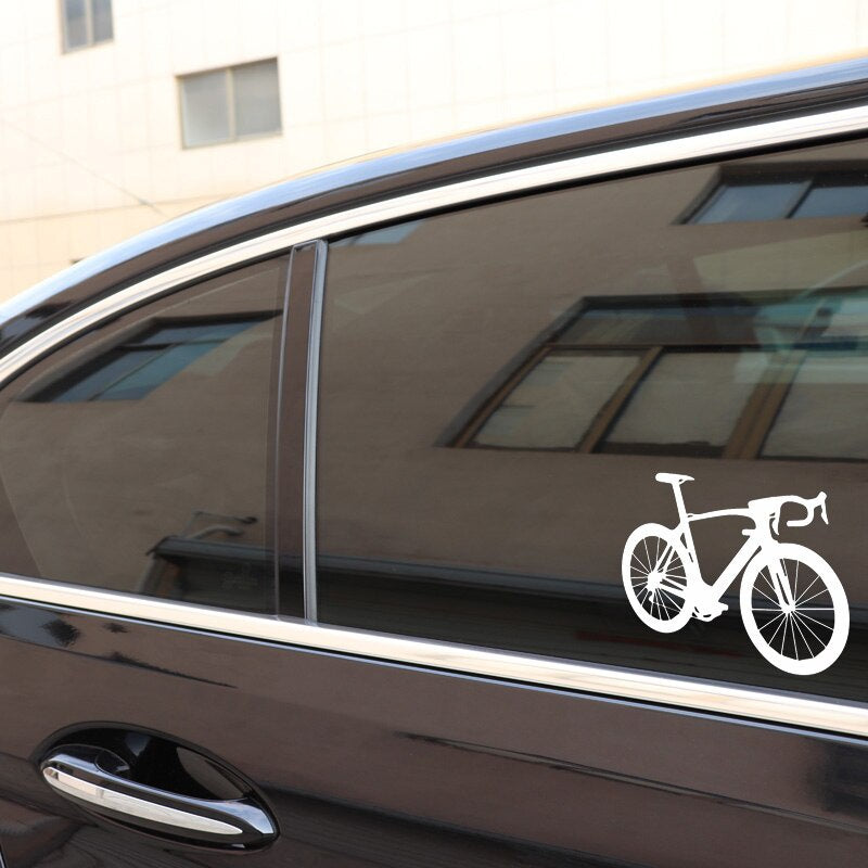 15.1CM*13.4CM Interesting Sport Riding Bike Delicate Bicycle Vinly Decal Nice Decor Car Sticker Black/Silver C27-0857