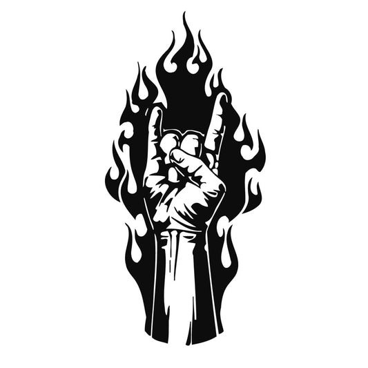 6.8cm*14.1cm Rock Metal Music Hand Fashion Vinyl Motorcycle Car Stickers S6-3285