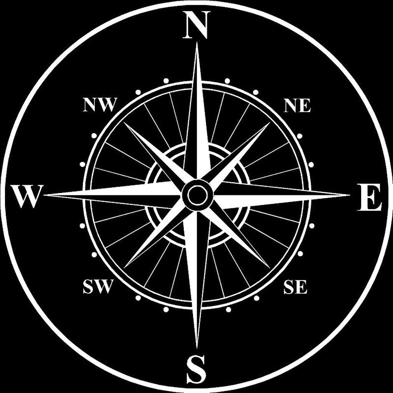 15cm*15cm NSWE Originality Nautical Rose Compass Waterproof Vinyl Decal Car Sticker S6-3520