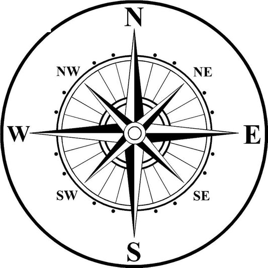 15cm*15cm NSWE Originality Nautical Rose Compass Waterproof Vinyl Decal Car Sticker S6-3520