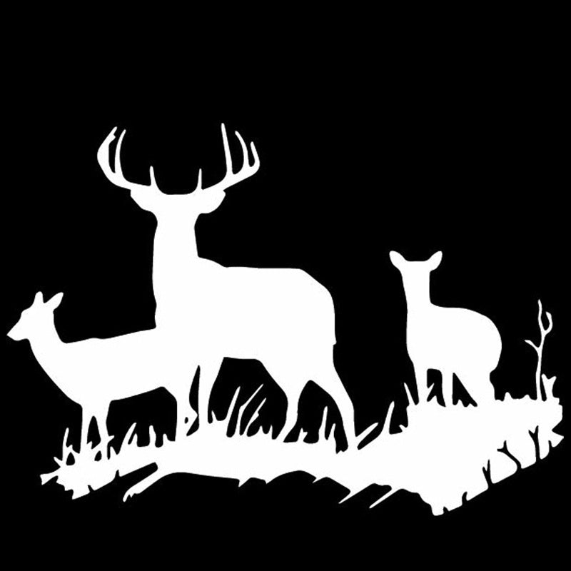 17cm * 12cm Cute Deer Hunting Car Stickers Decal Motorcycle Styling Exterior Animal Car Accessories 6 Colors