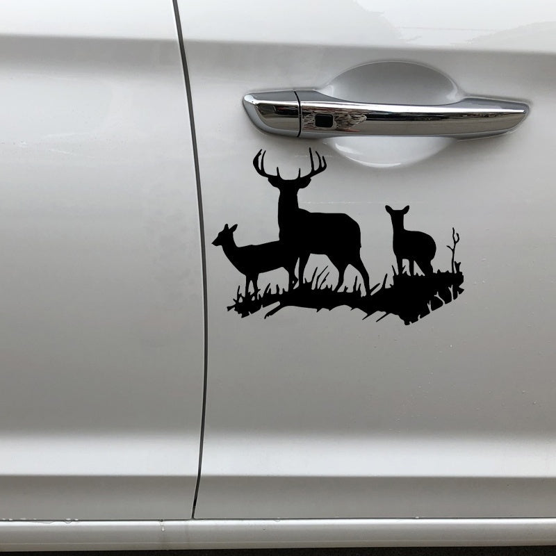 17cm * 12cm Cute Deer Hunting Car Stickers Decal Motorcycle Styling Exterior Animal Car Accessories 6 Colors