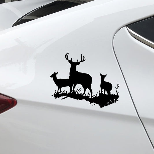 17cm * 12cm Cute Deer Hunting Car Stickers Decal Motorcycle Styling Exterior Animal Car Accessories 6 Colors